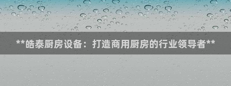 z6尊龙凯时旗舰厅：**皓泰厨房设备：打造商用厨房的行业领导