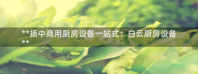 尊龙app认可ag发财网：**扬中商用厨房设备一站式：白云厨