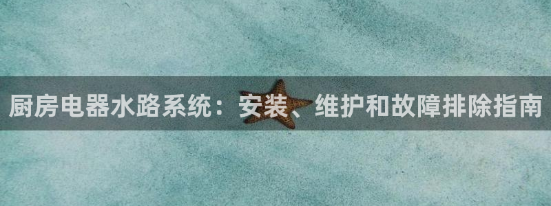 旧版尊龙人生就是博下载：厨房电器水路系统：安装、维护和故障排