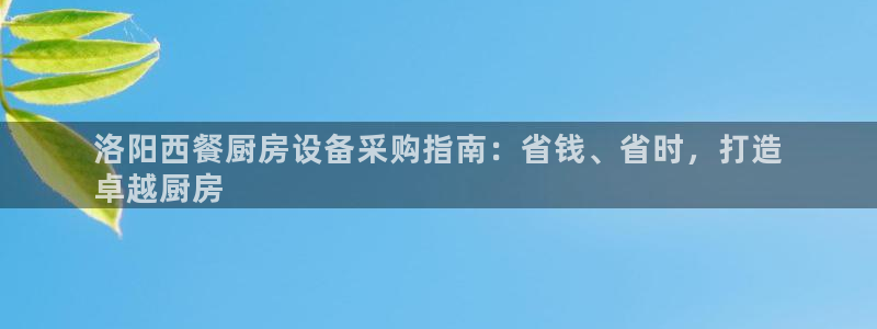 尊龙新版App下载：洛阳西餐厨房设备采购